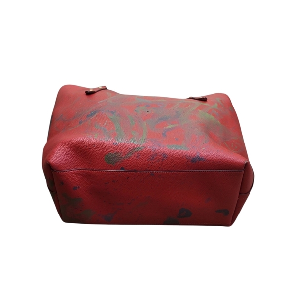 Coach Market Tote 37756 Large Burgundy Polished Pebble Leather Shoulder Bag - Picture 11 of 11